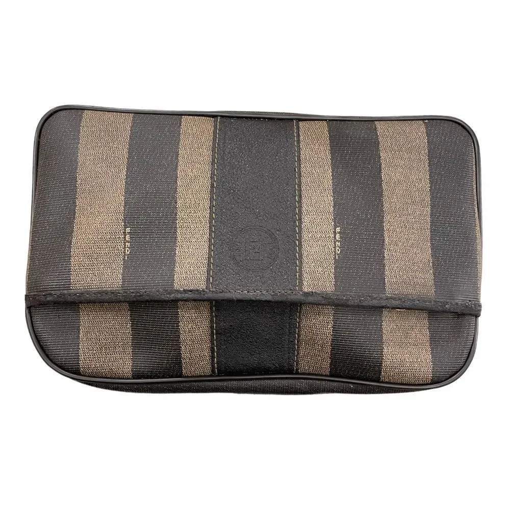 Vintage FENDI PQUIN STRIPED Clutch/Cosmetics Case - Picture 15 of 16